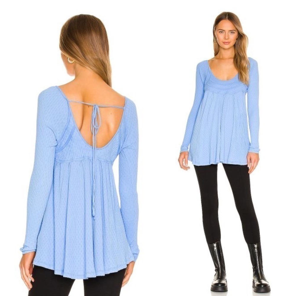 FREE PEOPLE Blue It’s Always You Long Sleeve Top